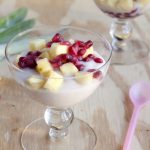 Coconut Yogurt with Pineapple and Pomegranate in a Glass