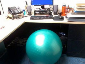 exercise ball at office