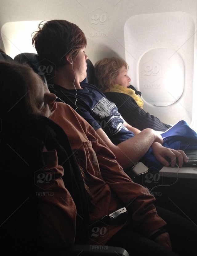 Sleeping on the plane